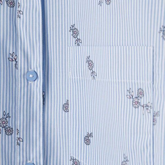 Divided H&M short tee shirt dress light blue floral stripes size 4 - Picture 2 of 16